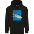 A Whale Shark and Scuba Diver Mens 80% Cotton Hoodie Black