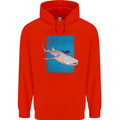 A Whale Shark and Scuba Diver Mens 80% Cotton Hoodie Bright Red