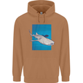 A Whale Shark and Scuba Diver Mens 80% Cotton Hoodie Caramel Latte