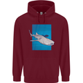 A Whale Shark and Scuba Diver Mens 80% Cotton Hoodie Maroon