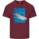 A Whale Shark and Scuba Diver Mens Cotton T-Shirt Tee Top Maroon