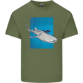 A Whale Shark and Scuba Diver Mens Cotton T-Shirt Tee Top Military Green