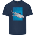 A Whale Shark and Scuba Diver Mens Cotton T-Shirt Tee Top Navy Blue