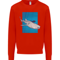 A Whale Shark and Scuba Diver Mens Sweatshirt Jumper Bright Red