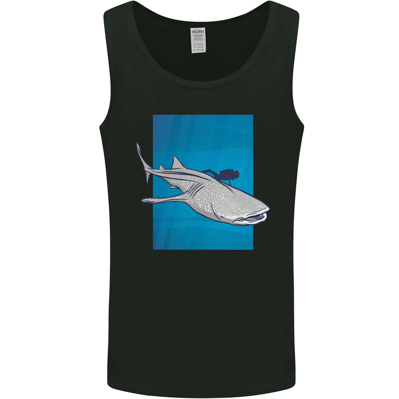 A Whale Shark and Scuba Diver Mens Vest Tank Top Black