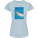 A Whale Shark and Scuba Diver Womens Petite Cut T-Shirt Light Blue