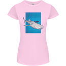 A Whale Shark and Scuba Diver Womens Petite Cut T-Shirt Light Pink