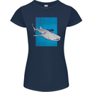 A Whale Shark and Scuba Diver Womens Petite Cut T-Shirt Navy Blue