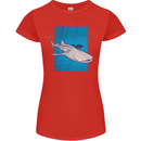 A Whale Shark and Scuba Diver Womens Petite Cut T-Shirt Red