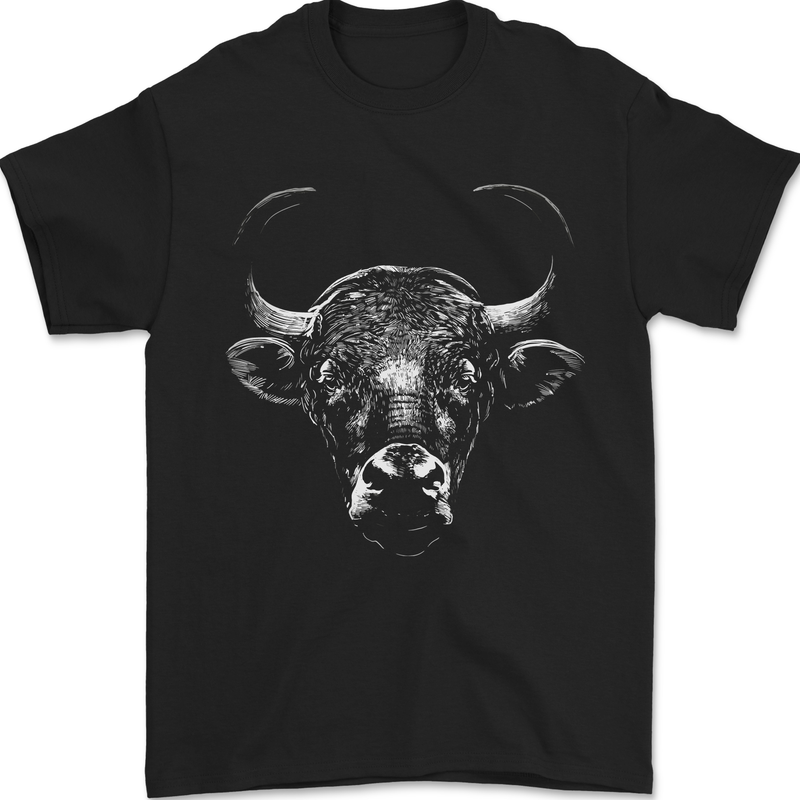 A Wild Bull Mens T-Shirt 100% Cotton Black