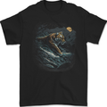 A Wild Tiger in the Moonlight Mens Gildan Cotton T-Shirt Black