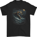 A Wild Tiger in the Moonlight Mens Gildan Cotton T-Shirt Black