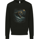 A Wild Tiger in the Moonlight Mens Sweatshirt Jumper Black