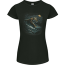 A Wild Tiger in the Moonlight Womens Petite Cut T-Shirt Black