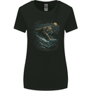 A Wild Tiger in the Moonlight Womens Wider Cut T-Shirt Black