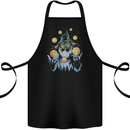 A Wizard Juggling Planets Space Fantasy Cotton Apron 100% Organic Black