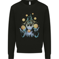 A Wizard Juggling Planets Space Fantasy Kids Sweatshirt Jumper Black