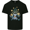 A Wizard Juggling Planets Space Fantasy Mens Cotton T-Shirt Tee Top Black