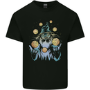 A Wizard Juggling Planets Space Fantasy Mens Cotton T-Shirt Tee Top Black