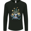 A Wizard Juggling Planets Space Fantasy Mens Long Sleeve T-Shirt Black