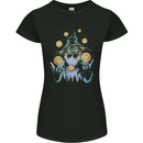 A Wizard Juggling Planets Space Fantasy Womens Petite Cut T-Shirt Black