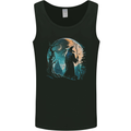 A Wizard Looking at a Fantasy Moon Warlock Mens Vest Tank Top Black