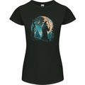 A Wizard Looking at a Fantasy Moon Warlock Womens Petite Cut T-Shirt Black