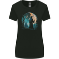A Wizard Looking at a Fantasy Moon Warlock Womens Wider Cut T-Shirt Black
