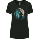 A Wizard Looking at a Fantasy Moon Warlock Womens Wider Cut T-Shirt Black