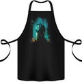 A Wizard in a Fantasy Forest Warlock Cotton Apron 100% Organic Black