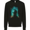 A Wizard in a Fantasy Forest Warlock Kids Sweatshirt Jumper Black