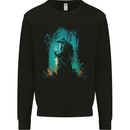 A Wizard in a Fantasy Forest Warlock Kids Sweatshirt Jumper Black