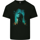 A Wizard in a Fantasy Forest Warlock Kids T-Shirt Childrens Black