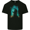 A Wizard in a Fantasy Forest Warlock Mens Cotton T-Shirt Tee Top BLACK