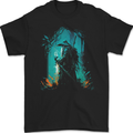 A Wizard in a Fantasy Forest Warlock Mens Gildan Cotton T-Shirt Black