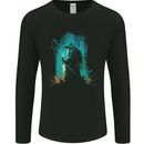 A Wizard in a Fantasy Forest Warlock Mens Long Sleeve T-Shirt Black