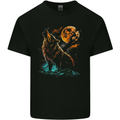 A Wolf Howling With the Moon at Night Kids T-Shirt Childrens Black