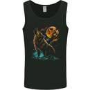 A Wolf Howling With the Moon at Night Mens Vest Tank Top Black