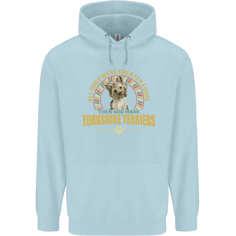 A Yorkshire Terrier Dog Childrens Kids Hoodie Light Blue