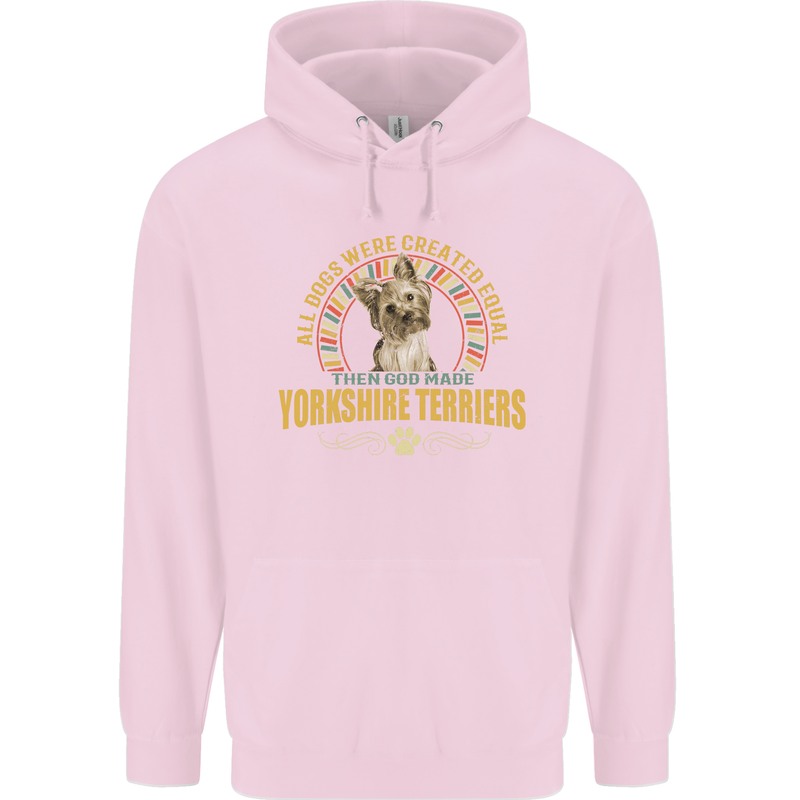 A Yorkshire Terrier Dog Childrens Kids Hoodie Light Pink
