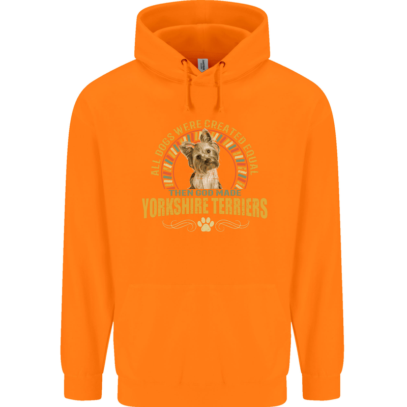 A Yorkshire Terrier Dog Childrens Kids Hoodie Orange