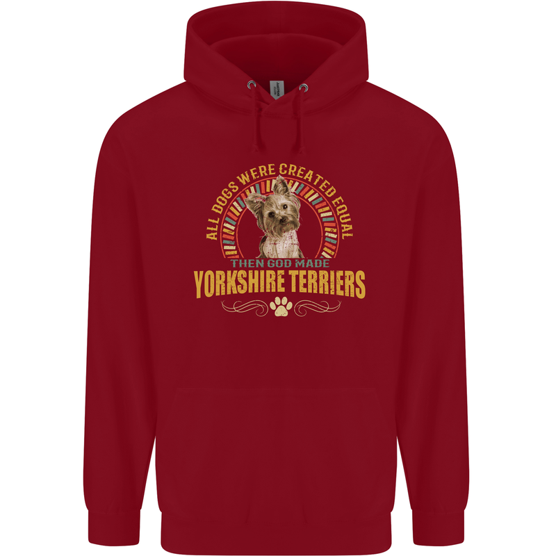 A Yorkshire Terrier Dog Childrens Kids Hoodie Red