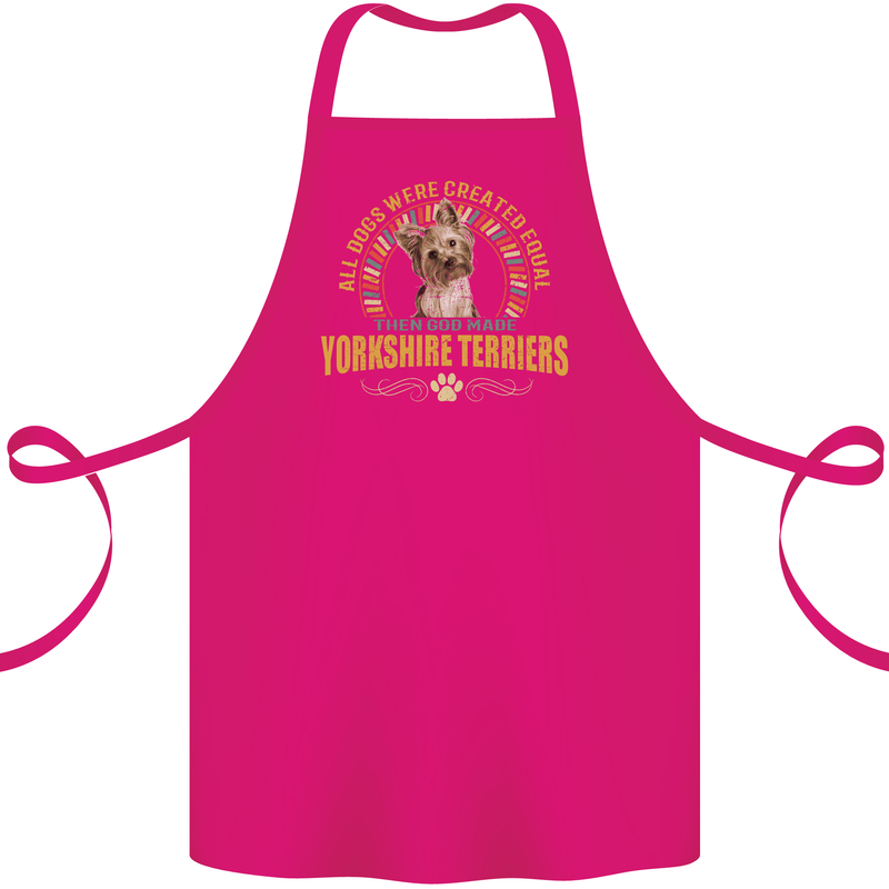 A Yorkshire Terrier Dog Cotton Apron 100% Organic Pink