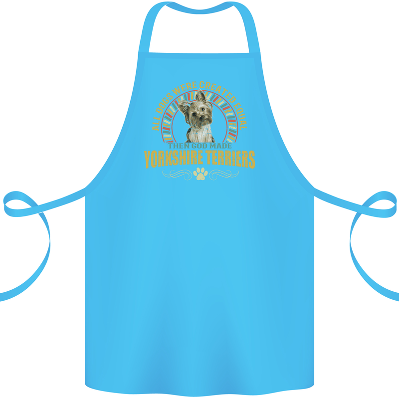 A Yorkshire Terrier Dog Cotton Apron 100% Organic Turquoise