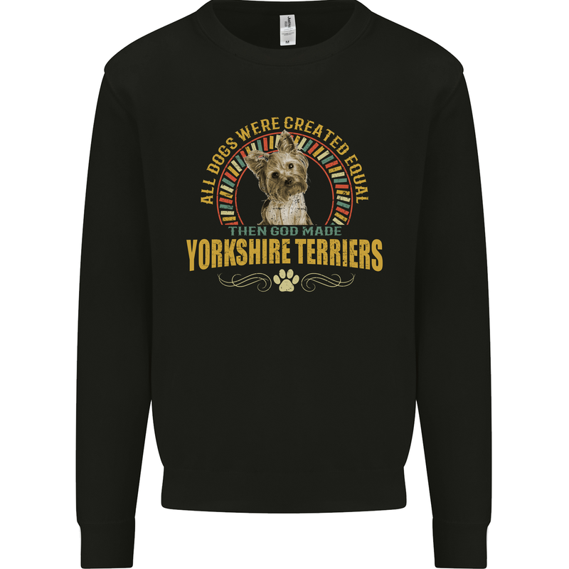 A Yorkshire Terrier Dog Kids Sweatshirt Jumper Black