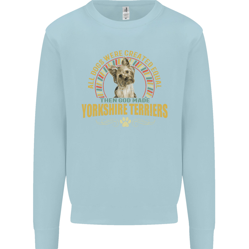 A Yorkshire Terrier Dog Kids Sweatshirt Jumper Light Blue