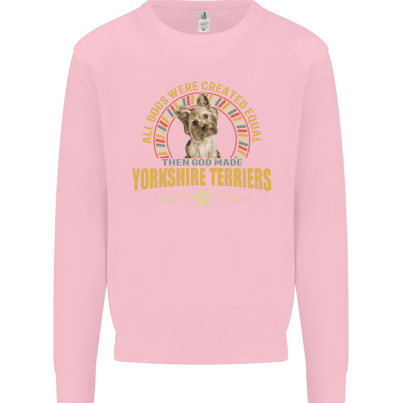 A Yorkshire Terrier Dog Kids Sweatshirt Jumper Light Pink
