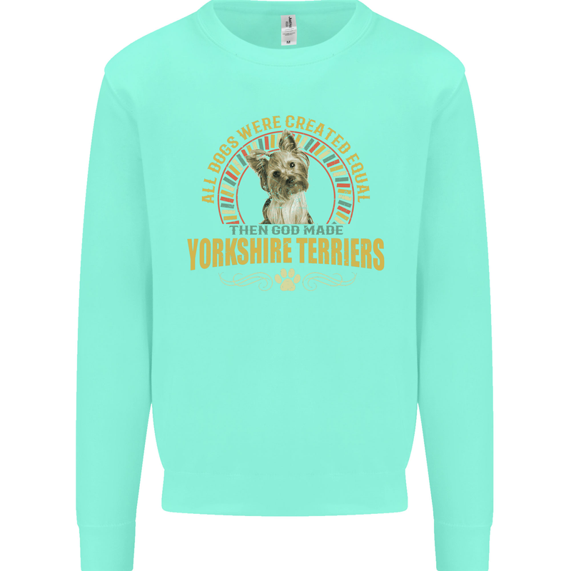 A Yorkshire Terrier Dog Kids Sweatshirt Jumper Peppermint