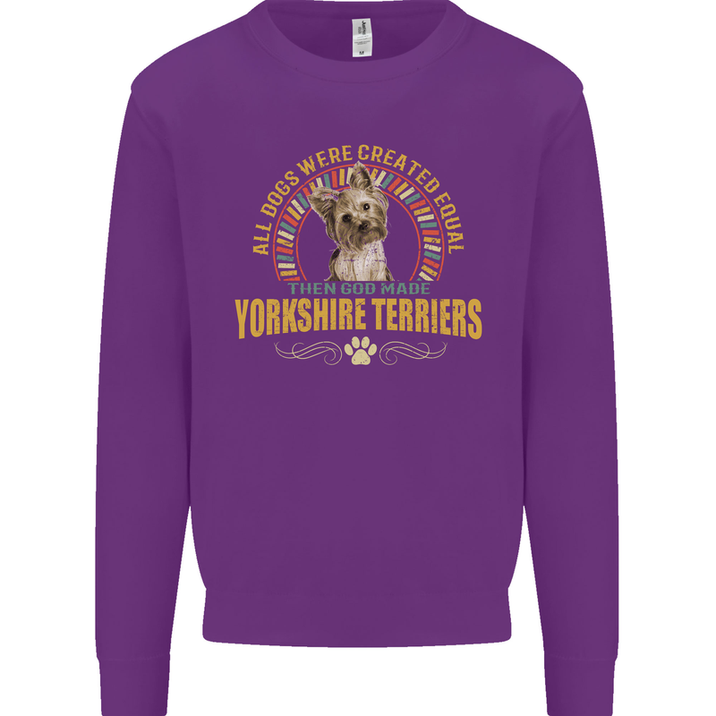 A Yorkshire Terrier Dog Kids Sweatshirt Jumper Purple