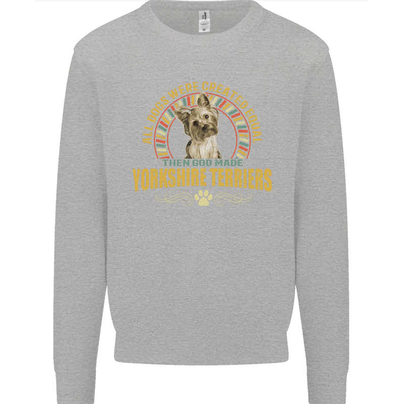 A Yorkshire Terrier Dog Kids Sweatshirt Jumper Sports Grey
